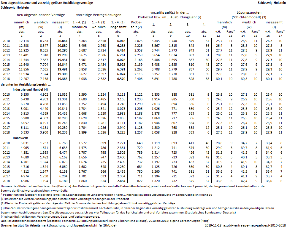 2019 11 18 ausbildungsvertrage neu abgeschlossen vorzeitig geloest 2010 2018 sh biaj datenblatt